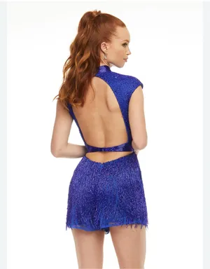 Ashley Lauren Blue Romper thumbnail 3