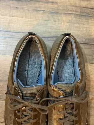 Rockport Gold Metallic Sneakers Women's Size 11 Lace Up Comfort Shoes Casual EUC thumbnail 2