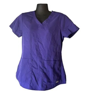 Grey’s Anatomy by Barco purple scrubs top tee short sleeve sz small women’s thumbnail 1