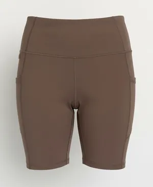 Halara Brown High Waisted Biker Shorts with Pockets Womens Size Medium NWT OG5UC thumbnail 1