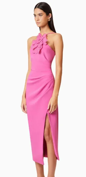 Elliatt Janelle 3D Midi Dress In Pink XXS thumbnail 2