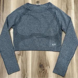 TLF React Seamless Long Sleeve Athletic Shirt Charcoal Heather Women’s XL thumbnail 1