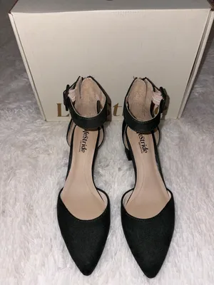 Life Stride Dark Green Pointed Toe Ankle Strap Heels thumbnail 1