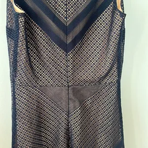 Current Air Anthropologie Hearst Lace Patchwork V Neck Midi Dress Navy NEW thumbnail 3