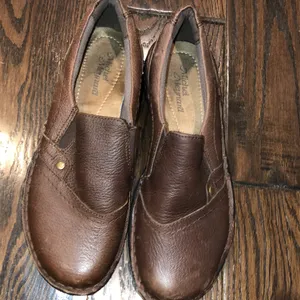 Michel Menyard brownleather slip on loafers size 8 thumbnail 2