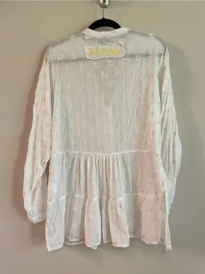 Jaded Gypsy Peace Be With You Embroidered Tunic Top Boho Lagenlook Size S/M thumbnail 8