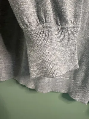 Adrianna Papell Gray Bow Neck Sweater Women's L Long Sleeve Quiet Luxury career thumbnail 2