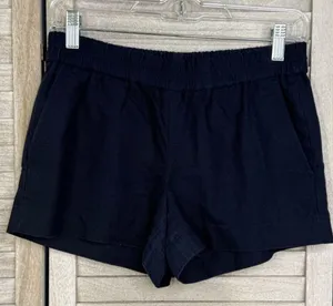 J CREW 100% Cotton Pull On Shorts 100% Navy-00 thumbnail 1