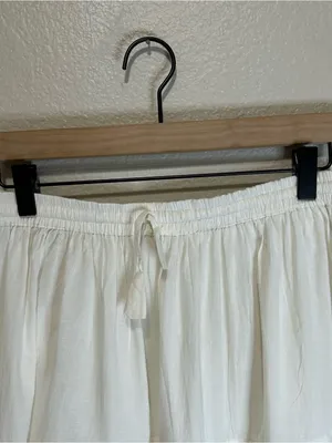 Fabriko Semi-Sheer White Tiered Maxi Skirt Size Large Cottagecore Boho Fairy thumbnail 7