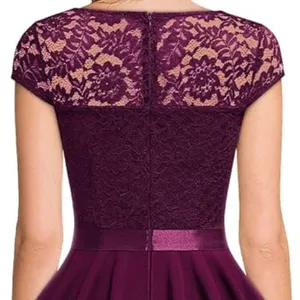 Missmay‎ Purple Lace Peplum Maxi Dress V-Neck Cap Sleeve Formal Gown XXL NWT thumbnail 8