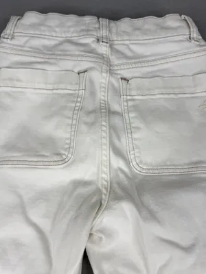 DL1961 Hepburn Cargo Jeans 24 Eggshell White High Rise Wide Leg 33" thumbnail 5