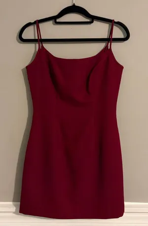 B2 Burgundy Wine Red Mini Dress – Perfect for Homecoming! thumbnail 1