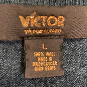 wool button front sweater charcoal gray L thumbnail 3