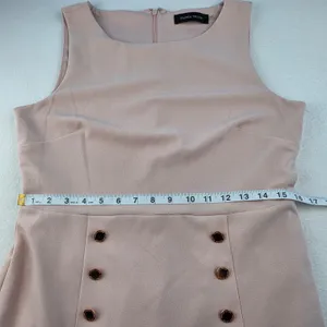 Ivanka Trump Women Blush Pink Sleeveless Fit & Flare Dress Rose Gold Buttons 10 thumbnail 10
