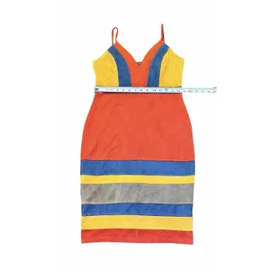 PRIVY Sexy Mini Dress Suede Boho Striped Spaghetti‎ Strap Indie Party Bodycon thumbnail 4