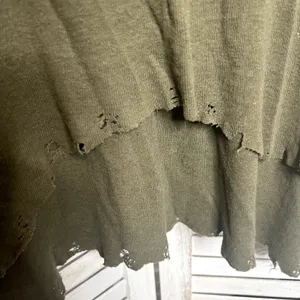 FREE PEOPLE Women's Small Star Oversized Henley Top Army Green Boho Distressed thumbnail 10