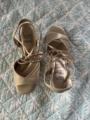 Impo Women's Strappy Heels in Metallic Gold thumbnail 3