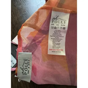 NWT Oh Polly Heatin Up Orange Pink Padded Corset Halter Top Size 2 thumbnail 9