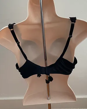 Natori Bra Black Body Double with Lace Full Fit, size 34DD thumbnail 4