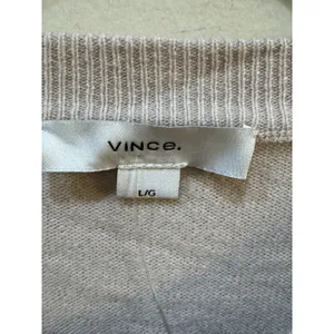 VINCE Crewneck Wool Cashmere Blend Cardigan Sweater Light Oat Size Large thumbnail 5