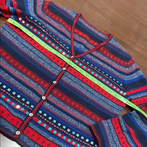 Vintage Striped Multicolor Cardigan Sweater thumbnail 5