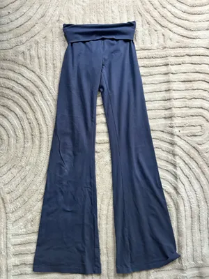 High-Waisted OFFLINE Cotton Flare Leggings by Aerie Blue Foldover cotton thumbnail 2