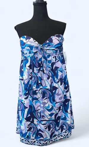 Gianni Bini Blue Strapless Mini Dress Y2K Summer Going Out Dress Size 8 💙 thumbnail 1