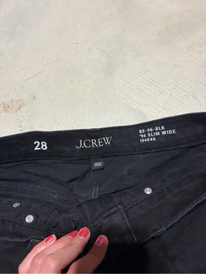 J. Crew re-96-blk ‘96 slim wide Black Jeans 28 thumbnail 5