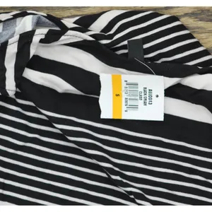 NWT Planet Gold Juniors Printed Cold-Shoulder Bodycon Dress Black Stripe S thumbnail 4