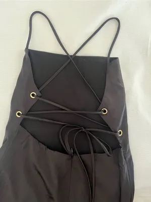 the edit by beginning boutique manhattan slip dress in black thumbnail 4