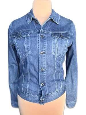 AG Adriano Goldschmied Denim Jacket Blue Fitted Stretch Size Large‎ Elevated thumbnail 1