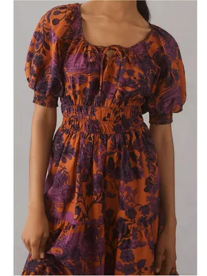 Anthropologie The Somerset Maxi Dress: Puff-Sleeve Edition Size Medium Floral thumbnail 4