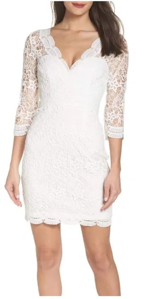 Lulus White Lace Cocktail Dress XS New Tags thumbnail 1