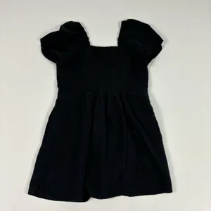 Abercrombie & Fitch Sundress Womens XS Petite Black Puff Sleeve Smocked‎ Linen thumbnail 9