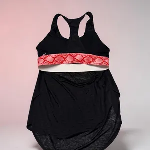 Fabletics 2-in-1 Tank Top with‎ Built-in Sports Bra and Pink Python Trim - Small thumbnail 2