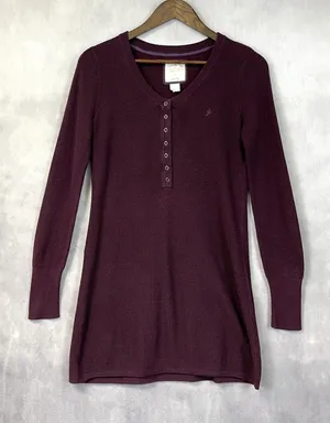 Y2K Aerie Waffle Knit Henley Top Women Large Cozy Stretch Bella Elena‎ Grunge thumbnail 1