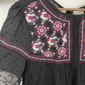 entrance Boutique Dress Embroidered Floral Short Sleeve‎ Boho Bohemian small thumbnail 5
