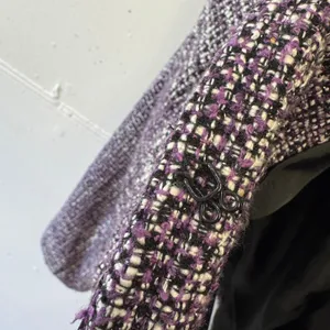 Willi Smith Purple Tweed Fringe Trim Blazer Jacket‎ Style A84175 Women's Large thumbnail 9