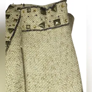 Boston Proper Women’s Stud Beaded Embellished Tan Tweed Jacket‎ Blazer Size 8 thumbnail 3