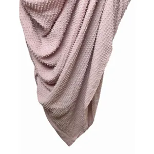ASTR the Label Athens Ruched Puff Sleeve Shimmer Midi Dress Pink S thumbnail 8