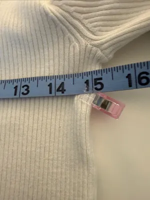 H&M Divided Cream Ribbed Mock Neck Sweater thumbnail 6