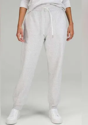 Lululemon Scuba High Rise Relaxed Joggers Heathered Light Gray Size 4 thumbnail 1