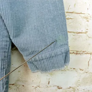 Zara Oversized Corduroy Trucker Jacket Womens XS Baby Blue Raw Hem Gorpcore 90s thumbnail 12