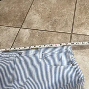 Abercrombie & Fitch 90s Relaxed High Rise Hickory Stripe Jeans Blue White 16LONG thumbnail 3