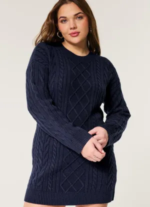 Navy Blue Sweater Dress thumbnail 1