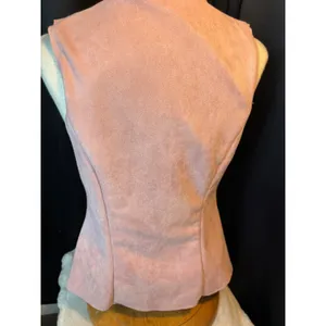 Moa Moa Faux Suede Vest Pink Button Front Tailored Waistcoat UA632-SUA Medium thumbnail 6