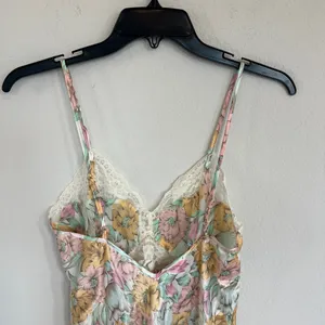 Victoria Secret Vintage Gold Label Floral Satin Mini Slip Dress Size Small thumbnail 5