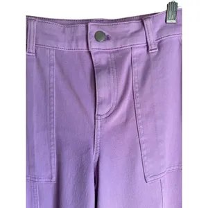 Talbots Lavender Wide Leg Crop Utility Pants High Rise Size 4 NWOT thumbnail 3