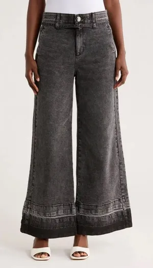 Democracy Tie Waist Wide Leg Jeans Size 10 thumbnail 1
