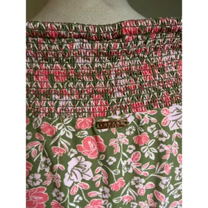 Cabana Life Floral Off Shoulder Maxi Dress Pink Ruffle Large boho‎ resort beach thumbnail 5